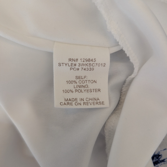 Bailey Blue Women L Blue White Toile Maxi Dress 100% Cotton Cottage Coquette NWT - Picture 6 of 6